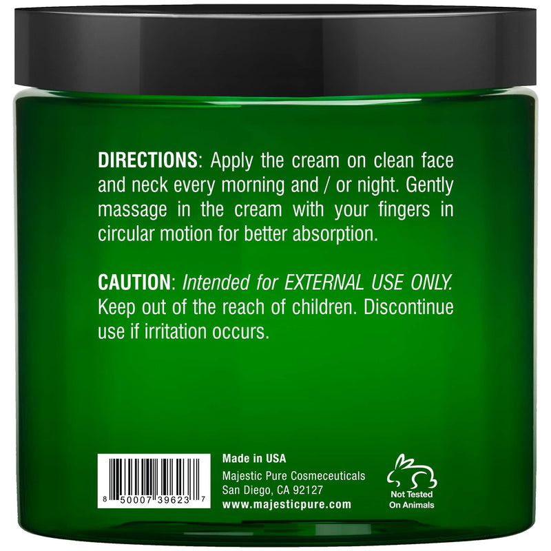 Tea Tree Oil Face Cream by Majestic Pure - Therapeutic Grade, Acne Scar Remover and Pimple Cream, Infused with Ceramides, Fights Acne and Soothes Acne Scars, Face Moisturizer, 8 oz MAJESTIC PURE