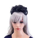 SWACC Short Messy Curly Dish Hair Bun Extension Easy Stretch hair Combs Clip in Ponytail Extension Scrunchie Chignon Tray Ponytail Hairpieces (Off Black-1B