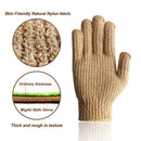 MIG4U Heavy Exfoliating Scrubber Gloves Nylon Thicker and Rougher for Shower, Spa, Massage and Body Scrubs，Dual Texture Bath Glove,Dead Skin Cell Remover with hanging loop (one size, Honey Yellow) MIG4U Store