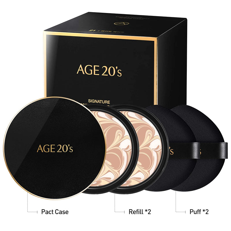 AGE 20's Signature 71% Essence Double Cover Cushion Foundation Pact + Refill