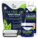 Tea Tree Callus Remover Gel & Epsom Salt Foot Soak for Dry Cracked Feet Infinity Warehouse