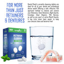 Retainer and Denture Cleaner 150 Tablets, 5 Month Supply Cleaning Tablets Denture Cleaners Remove Bad Odors, Plaque, Stains From Night Guards, Mouth Guards, Dental Appliance Lingito