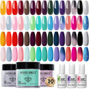 Modelones 30 Colors Dip Powder Nail Kit, 33Pcs Fall Winter Dip Nail Kit Starter Dipping Nails with Dip Base Top Coat Activator Liquids, Dip System Kit No Lamp Needed Saving time Manicure DIY Salon modelones