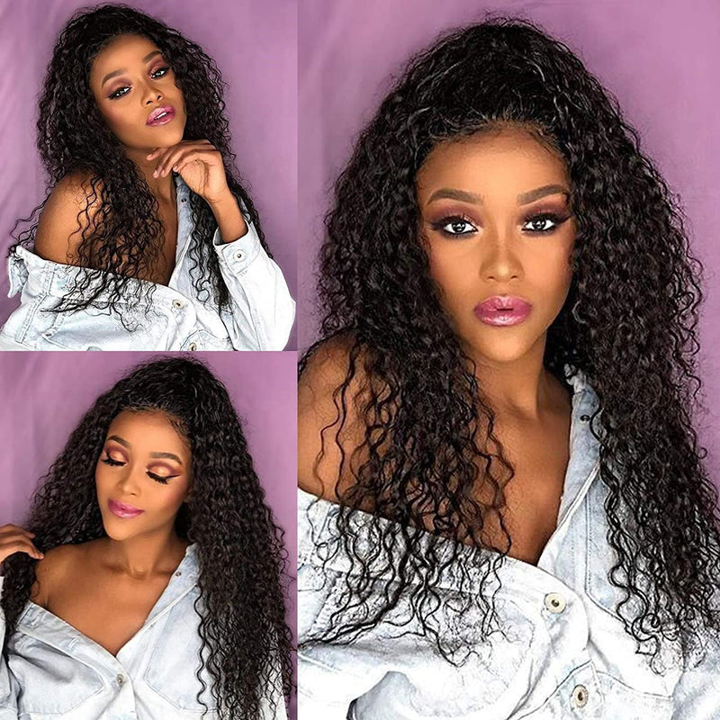 Zhuomei BEAUTY 28Inch 12A Lace Front Water Wave Human Hair Wigs for Black Women 4x4 Lace Closure Curly Human Hair Wigs Pre Plucked with Baby Hair 150% Density Brazilian Hair Wig 28, 4x4 water wave Zhuomei BEAUTY Store