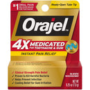 Orajel 4X for Toothache & Gum Pain Severe Gel Tube, No Color, 0.25 Ounce Orajel