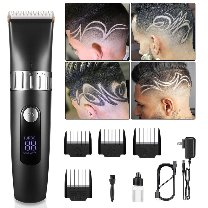 Cordless Rechargeable Hair Clipper Trimmer, 19 in 1 Pro Complete Hair Cutting Kit for Men Women Children with 9 Guide Combs, Hair Cape, Scissors, 40 Precision Length Settings, LED Display, Waterproof Himimi