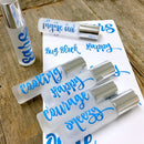 Got Oil Supplies Vinyl Essential Oil Labels - Fits 10ml Roller Bottles and Boston Round Glass Vials - 24 Blue & Pink, Gold or Silver Bottle Stickers To Choose From (Blue & Pink) Discount Manufacturing & Distributing