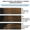 GOO GOO Human Hair Extensions Halo Hair, 80g 18 Inch Ombre Natural Black Mixed Chestnut Brown Invisible Wire Hair Extensions Secret Fish Line Layered Hairpiece Stiraight Hidden Crown Hair Extensions GOO GOO Store