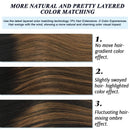 GOO GOO Human Hair Extensions Halo Hair, 80g 18 Inch Ombre Natural Black Mixed Chestnut Brown Invisible Wire Hair Extensions Secret Fish Line Layered Hairpiece Stiraight Hidden Crown Hair Extensions GOO GOO Store