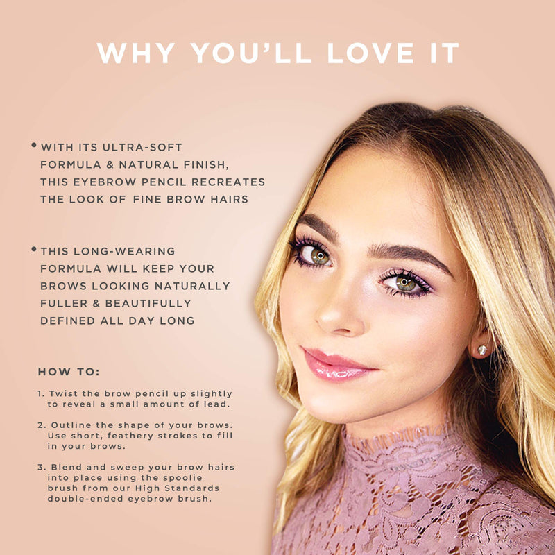 Pretty Vulgar - Defined Brilliance Eyebrow Pencil, Clean & Cruelty-Free, Classy Broad (Taupe) Pretty Vulgar