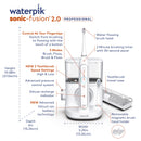 Waterpik Sonic-Fusion 2.0 Professional Flossing Toothbrush, Electric Toothbrush and Water Flosser Combo In One, White Waterpik