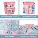 Barrel Makeup Bag Travel Drawstring Cosmetic Bag Toiletry Organizer Waterproof for Women and Girls (Small, Flamingo) Narwey