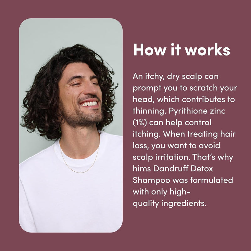 hims Dandruff Detox Anti Dandruff Shampoo, 2 Pack - Anti Dandruff Shampoo for Dry, Itchy Scalp with Pyrithione Zinc 1% and Argan Oil - Paraben Free, Sulfate Free - Evergreen Mint - 2 x 6.4 fl oz Infinity Warehouse