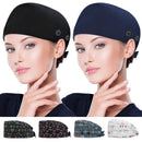 ABAMERICA Working Caps with Button and Sweatband, Adjustable Working Hats for Women Men, One Size(Tie Back or Toggle) (2 Pack: Tie Back-Black & Navy) ABAMERICA