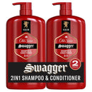 Old Spice Swagger 2-in-1 Shampoo and Conditioner Set for Men, Cedarwood Lime Scent, Get Up To 80% Fuller-Looking Hair, Barbershop Quality, 29.2 Fl Oz Each, 2 Pack Infinity Warehouse