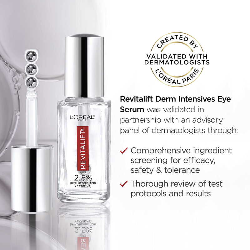 L'Oreal Paris Revitalift Hyaluronic Acid + Caffeine Hydrating Eye Serum with Anti-Aging Moisturizer Sample L'Oreal Paris