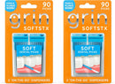 Grin Softstx,Gentle Dental Picks,Soft Flexible Bristles,Textured Plaque Removing Toothpick,Minty Flavor,for Between Teeth,Refillable Hygienic Case,for Braces,Bridges,and Implants,90 Count (Pack of 2) Infinity Warehouse