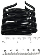 Parcelona French Crab Interlocking Medium Celluloid Glossy Black Hair Clip Side Comb 2 1/4 Inches Parcelona Store