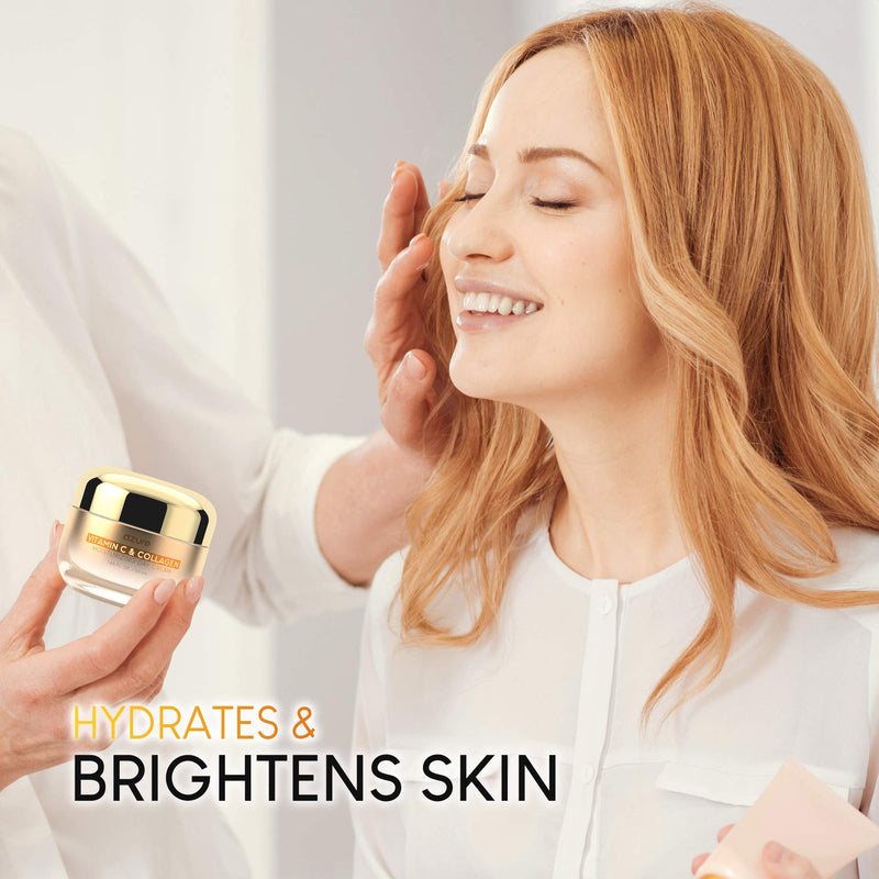 AZURE Vitamin C & Collagen Moisturizing Day Cream - Brightening & Revitalizing | Reduces Fine Lines & Wrinkles | Diminishes Signs of Aging | Made in Korea - 50mL Azure Kosmetics