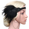 BABEYOND 1920s Flapper Headband Roaring 20s Great Gatsby Headpiece Beaded Black Feather Headband 1920s Flapper Gatsby Hair Accessories BABEYOND