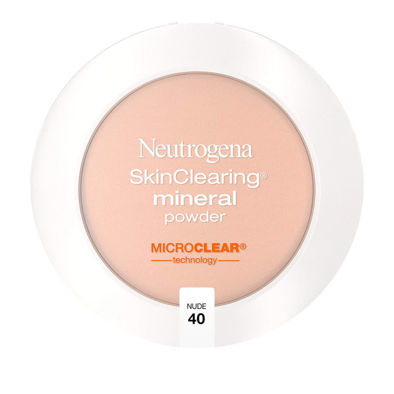 Neutrogena SkinClearing Mineral Acne-Concealing Pressed Powder Compact, Shine-Free & Oil-Absorbing Makeup with Salicylic Acid to Cover, Treat & Prevent Acne Breakouts, Nude 40.38 oz (Pack of 2) Neutrogena