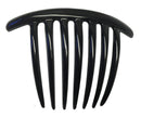 Parcelona French Twist 7 Teeth Large Black Set of 2 Celluloid Flexible Durable French Side Hair Comb Large 4'' No Slip Styling Paris Hair Accessories for Women and Girls, Made in France (Black) Parcelona