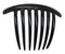 Parcelona French Twist 7 Teeth Large Black Set of 2 Celluloid Flexible Durable French Side Hair Comb Large 4'' No Slip Styling Paris Hair Accessories for Women and Girls, Made in France (Black) Parcelona