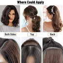S-noilite Clip in Hairpieces One Piece 2 Clips Natural Blonde Thick Clip in Hair Extensions 8Inch 12g Short Remy Hair For Women with Thinning Hair Add Hair Volume S-noilite