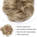 Messy Bun Hair Piece Scrunchy Updo Hair Pieces for Women Fluffy Wavy Hair Bun Scrunchies Donut Hairpiece Synthetic Chignons with Elastic Rubber Band Ash Blonde 2Pc Benehair