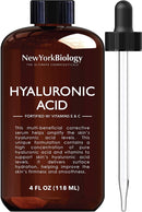 New York Biology Hyaluronic Acid Serum with Vitamins A and C - HUGE 4 oz - Professional Strength Anti Aging Face Serum Improves Skin Texture and Moisturizes Skin NEW YORK BIOLOGY THE ULTIMATE COSMECEUTICALS Store