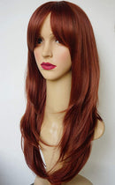 Red Long Layered Shoulder Length wig Synthetic Hair Fiber Wig for White Women (8m350s) wigbuy