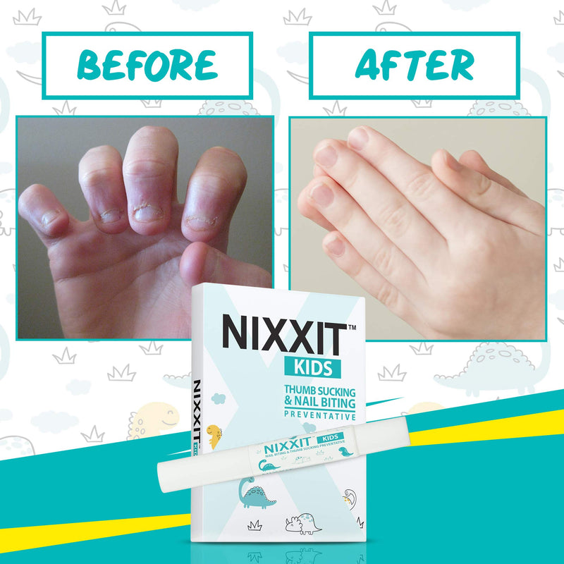 NIXXIT Nail Biting Treatment for Kids - Stop Thumb Sucking for Kids, Toddlers, Children - No Bite Nail Polish Pen - Non Glossy - Bitter Taste - Safe & Effective Solution NIXXIT