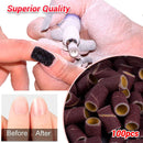 MelodySusie 100 Pcs Nail Drill Bits Sanding Bands for Nail Drill 120 Medium Grit Nail File Sanding Bands for Acrylic Nails Gel Manicures and Pedicure MelodySusie