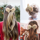 DRESHOW Mouse Ears Sequin Bow Velvet Scrunchies Elastic Hair Tie Ponytail Holder Hair Accessories DRESHOW