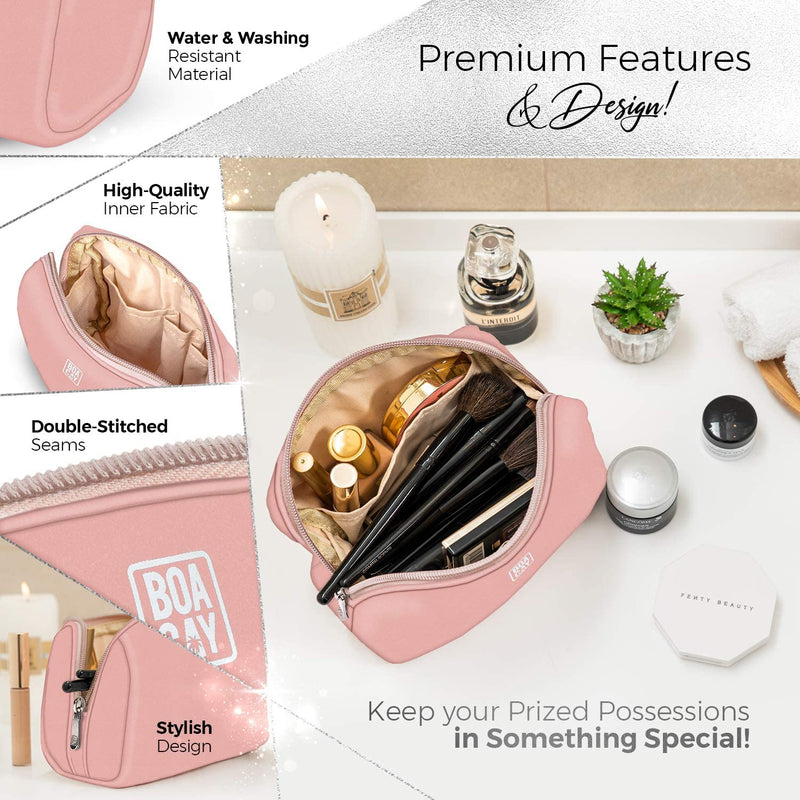 Cosmetic & Makeup Bag, Zippered Makeup Pouch for Women & Girls, Travel Cute Organizer Suitable for Purse, Versatile Bag with Multiple Compartments for Makeup, Toiletries, Pencils, Accessories BOACAY Store