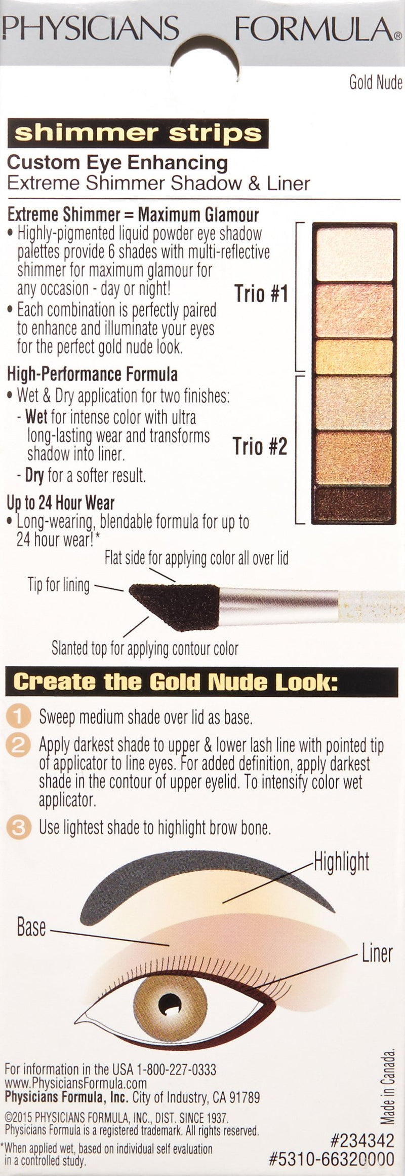 Physicians Formula Strips Custom Eye Enhancing Extreme Shimmer Shadow and Liner Disco Glam, Gold Nude, 0.12 Ounce Physicians Formula