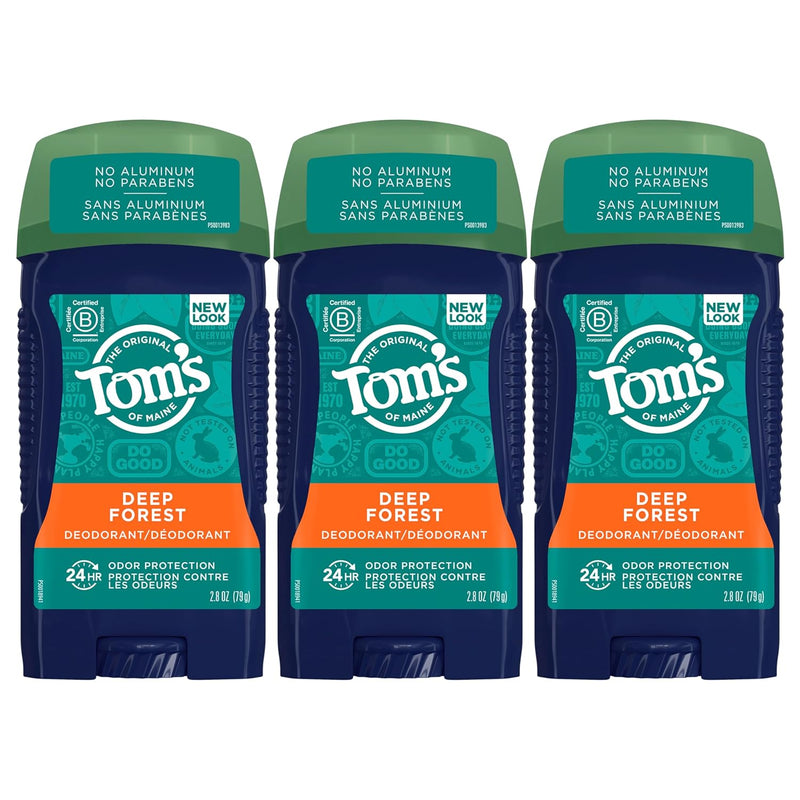 Tom's of Maine Antiperspirant Deodorant for Men, North Woods, 2.8 oz, Pack of 3 (Packaging May Vary) Infinity Warehouse