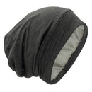 Satin Lined Hair Cover Sleep Cap - Adjustable Stay on No Fading Slouchy Skull Night Sleeping Beanie for Frizzy Natural Curly Hair Protection - Solid Dark Grey GB Selected