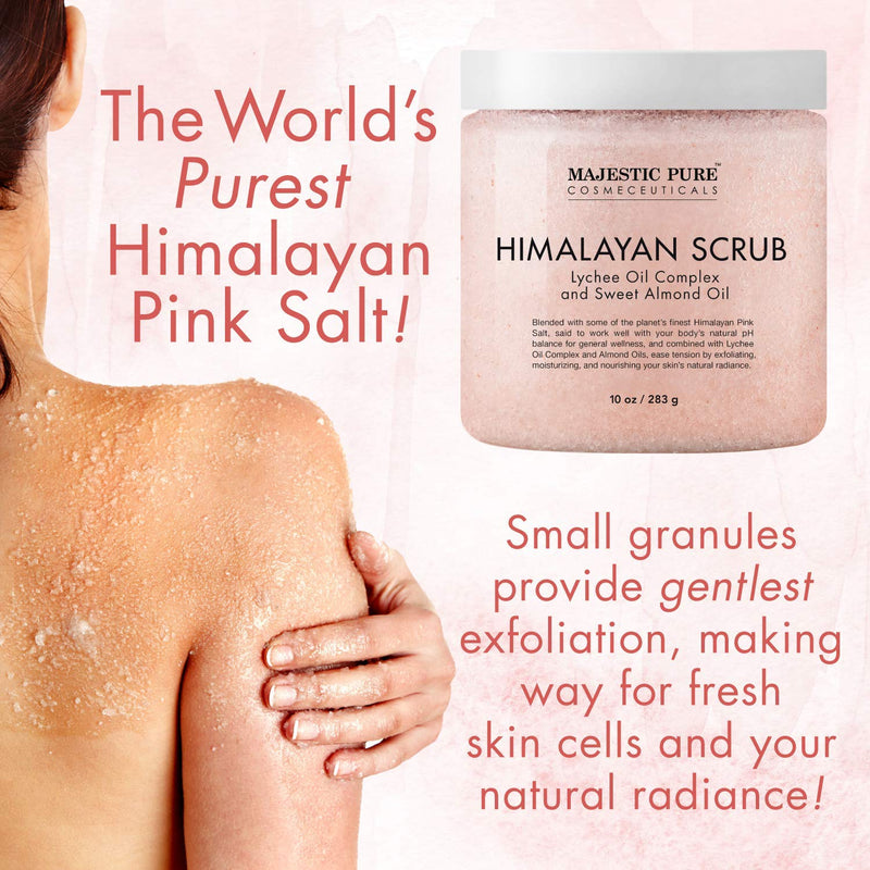 Majestic Pure Himalayan Salt Scrub and Orange Scrub Bundle – Exfoliating and Moisturizing Body scrub Combo MAJESTIC PURE