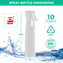 Continuous Spray Bottle Hair Water Ultra Fine Mister Sprayer Propellant Free for Hairstyling, Cleaning, Gardening, Misting & Skin Care BPA Free (5 Ounce, White) alpree