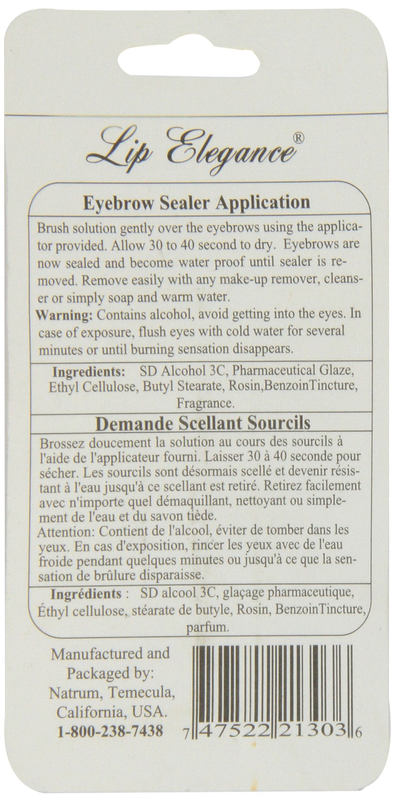 Lip Elegance Eyebrow Sealer, Waterproof, 0.17 oz Lip Elegance