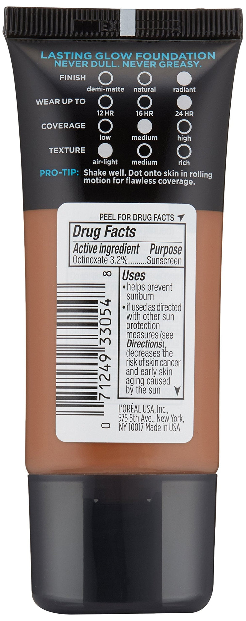 L'Oreal Paris Infallible Pro-Glow Foundation, Cocoa, 1 fl; oz. L'Oréal Paris