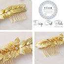 Yean Bride Wedding Hair Comb Leaf Hair Piece Bridal Hair Accessories for Women and Girls (Gold) Yean