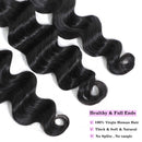 Peruvian Loose Deep Wave Bundles with Closure, 9A Virgin Hair Long Loose Deep Hair 3 Bundles with 4x4 Top French Lace Closure with Baby Hair (22/24/26+20 Inch, 3 Bundles+Free Part Closure) DONG H hair