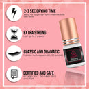Strong Eyelash Extension Glue - Forabeli 5ml / 2-3 Sec Drying time / 6 Weeks Retention | Black Lash Adhesive for Professionals and Beginners/Semi Permanent Eyelash Extensions Supplies Forabeli