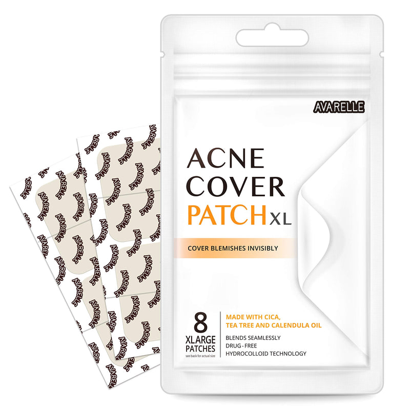 Avarelle Acne Pimple Patch (8 Count) Hydrocolloid Acne Clearing Device Acne Spot Treatment for Blemishes and Zit with Tea Tree Oil, Calendula Oil and Cica Oil for Face, Vegan, Cruelty Free Certified (SQUARE / 8 PATCHES) AVARELLE