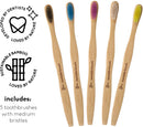 Biodegradable Bamboo Toothbrush by The Humble Co. (5pk) - Eco Friendly Toothbrushes for Sustainable Zero Waste Oral Care, BPA Free Bristle Toothbrush (Medium Bristles) The Humble Co. Store