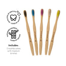 Biodegradable Bamboo Toothbrush by The Humble Co. (5pk) - Eco Friendly Toothbrushes for Sustainable Zero Waste Oral Care, BPA Free Bristle Toothbrush (Medium Bristles) The Humble Co.