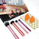 Real Techniques Makeup Brush Set with 2 Sponge Blenders for Eyeshadow, Foundation, Blush, and Concealer, 6 Piece Makeup Brush Set Real Techniques