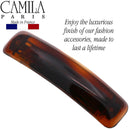 Camila Paris CP3018 French Hair Barrette Clip for Girls, Tortoise Shell, Rubberized Metal Clasp Strong Hold Grip Hair Clips for Women, No Slip Durable Styling Girls Hair Accessories, Made in France Camila